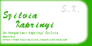 szilvia kaprinyi business card